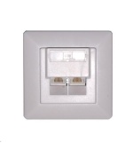 Zásuvka UTP 2x RJ45 Cat6, duální svorkovnice, pod omítku
