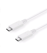 C-TECH kabel USB 3.2, Type-C (CM/CM), PD 100W, 20Gbps, 1m, bílý