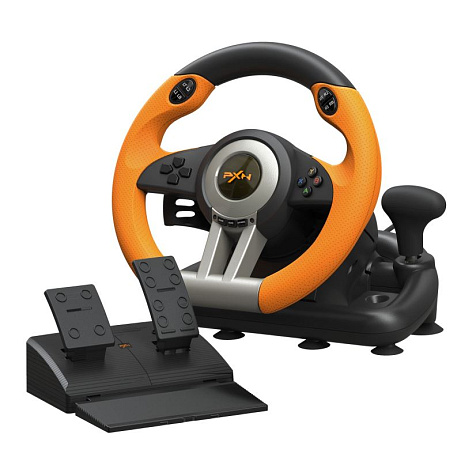 PXN V3PRO Bundle, včetně řadící páky pro PC, Switch, PS3/4, Xbox One/X/S series, černá-oranžová