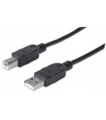 MANHATTAN Kabel USB 2.0 A-B propojovací 3m, černý