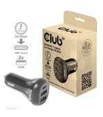 Club3D Auto nabíječka pro Notebooky 36W, 3 porty (2xUSB-A + USB-C)