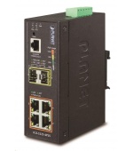 Planet switch IGS-5225-4P2S, průmyslový 4x10/100/1000T, 2x100/1000X SFP, -40~+75°C, PoE
