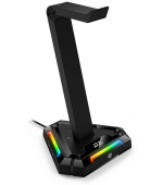 GENIUS Stojan na sluchátka GX-UH100/ RGB/ USB hub (2x USB, 2x USB-C)