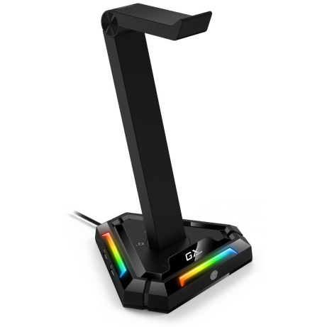 GENIUS Stojan na sluchátka GX-UH100/ RGB/ USB hub (2x USB, 2x USB-C)