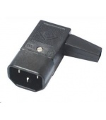 PREMIUMCORD Konektor napájecí 230V na kabel (samec, IEC C14), úhlový