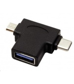 Adaptér USB3.0 female na dva konektory USB 3.1 C/male + micro USB B/male