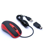 AMEI AM-M801/Kancelářská/Optická/800 DPI/Drátová USB/Černá-červená