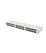 PATCH PANEL 48 PORTŮ 1U 19" CAT.6 FTP STÍNĚNÝ ŠEDÝ LANBERG