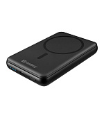 Sandberg SemiSolidState Magnet Powerbank 10000 mAh PD20W, magnetická powerbanka, černá