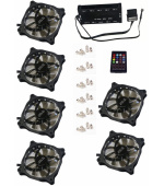 EUROCASE ventilátor RGB 120mm (FullControl spot Led), set 6ks + controller
