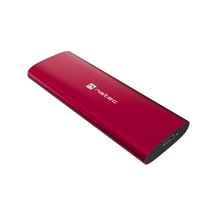 Externí box pro SSD Natec RHINO M.2 NVME LITE USB-C 3.2 GEN 2, hliníkové tělo, RUBY RED