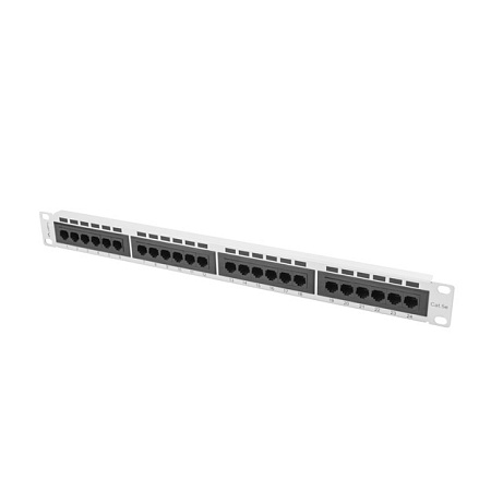 PATCH PANEL 24 PORTŮ 1U 19" CAT.5E FTP STÍNĚNÝ ŠEDÝ LANBERG