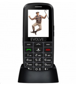 EVOLVEO EasyPhone EG, mobilní telefon pro seniory s nabíjecím stojánkem, černá