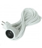 Solight prodlužovací kabel - spojka, 1 zásuvka, bílá, 7m