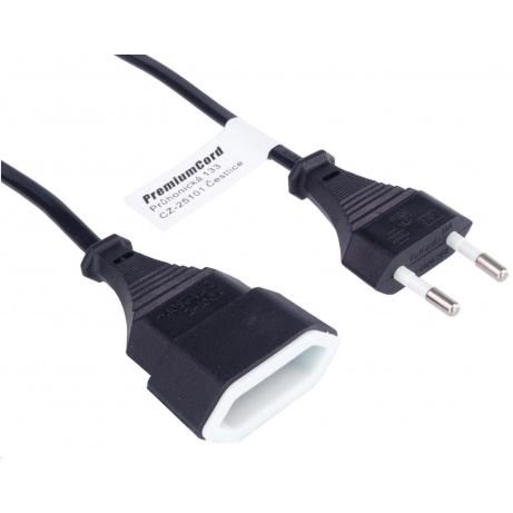 PREMIUMCORD Kabel síťový 230V, prodlužovací dvojvidlice, 3m