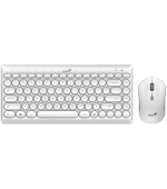 GENIUS set klávesnice s myší LuxeMate Q8000 White/ Bezdrátový set 2,4GHz mini receiver/ USB/ bílá/ retro design/ CZ+SK l