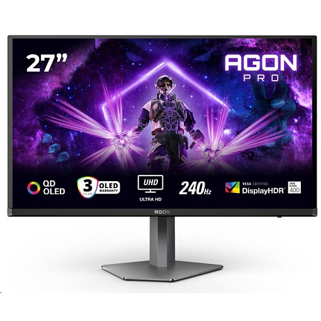 AOC MT 27" AG276UZD - 3840x2160,QD-OLED,240Hz,2xHDMI,1xDP,USBhub,USB-C,PD,Repro,Pivot