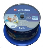 VERBATIM BD-R SL Datalife HTL (50-pack)Blu-Ray/Spindle/6x/25GB Wide Printable