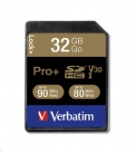 VERBATIM SDHC karta 32GB PRO+ Class 10, UHS-1 (R:90/W:80 MB/s)