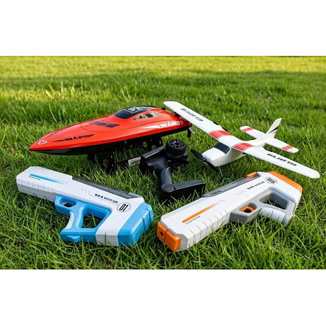 Velký letní set - RC člun Rapid 9, RC letadlo Cessna a vodní pistole