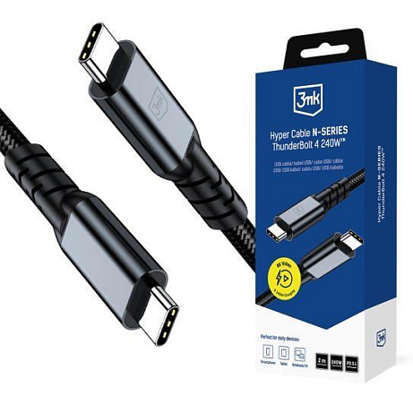3mk Hyper Cable N-SERIES Thunderbolt 4 2m 48V/5A 40Gb/s 240W 8K60Hz Black
