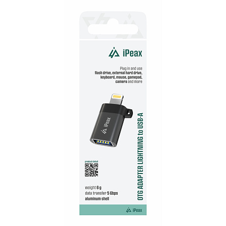 ADAPTÉR OTG LIGHTNING / USB-A (samice) ČERNÝ