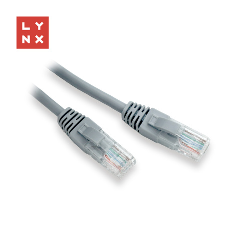 LYNX UTP patch kabel Cat5e, PVC, CCA, 5m, šedý