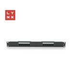 LYNX 19" patch panel 12-port, UTP Cat6, 50µ, nestíněný, černý
