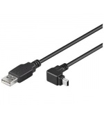 PremiumCord miniUSB 2.0, A-B, 5pinů, 90°, 1.8m