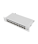 PATCH PANEL 12PORT 1U 10" CAT.6 FTP STÍNĚNÝ ŠEDÝ LANBERG