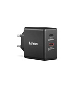 LENOVO napájecí adaptér Dual USB-C 65W GaN Charger Black - EU