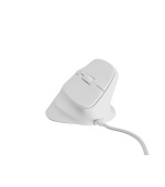 Vertikální myš Natec CRAKE 2 PRO/Vertikální/Optická/Pro praváky/12 400 DPI/Drátové USB-A/Bílá