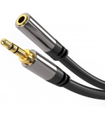 PremiumCord HQ stíněný prodlužovací kabel Jack 3.5mm - Jack 3.5mm M/F 1,5m