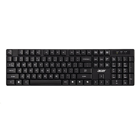 ACER Wireless klávesnice 2,4GHz RF, AKR110, dosah až 10 m, membránové klávesy, životnost až 5 mil. úhozů, voděodolná