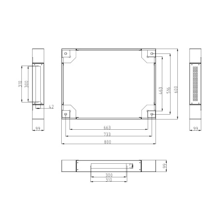 LEXI-Net podstavec s filtrem pro stojanový rozvaděč 600x800, šedý