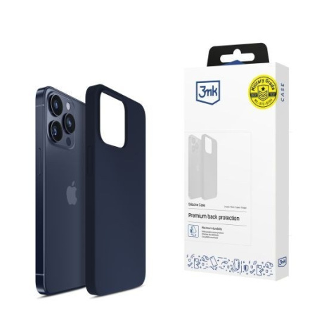 3mk ochranný kryt Silicone Case pro Apple iPhone 15 Pro Dark Navy