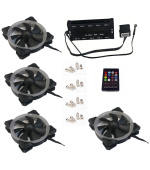 EUROCASE ventilátor RGB 120mm (Turbine blade, FullControl Led), set 4ks + controller