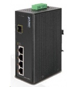 Planet switch ISW-514PTF, průmysl.verze 4x10/100+1x100BaseFX (SFP), DIN, IP30, -40 až 70°C, 12-48V