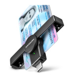 AXAGON CRE-SMPC, USB-C PocketReader čtečka kontaktních karet Smart card (eObčanka)