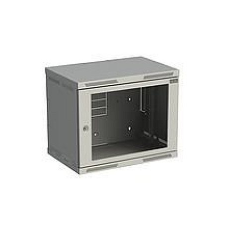 Solarix rozvaděč nástěnný SENSA 9U 400mm, dveře sklo, RAL 7035, SENSA-9U-64-11-G