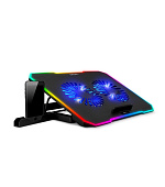 EVOLVEO CoolPro, chladící podložka pod notebook, 2x ventilátor, RGB podsvícení, černá
