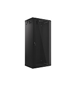 LANBERG RACKOVÁ SKŘÍŇ 19" NÁSTĚNNÁ 27U/600X450 (FLAT PACK) S PROSKLENÝMI DVEŘMI ČERNÁ V2