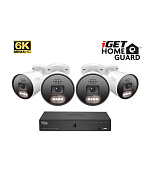 iGET HGNVK88604 - Kamerový MegaHD 6K PoE SMART set, 8CH NVR + 4xIP 6K kamera, zvuk, AI detekce