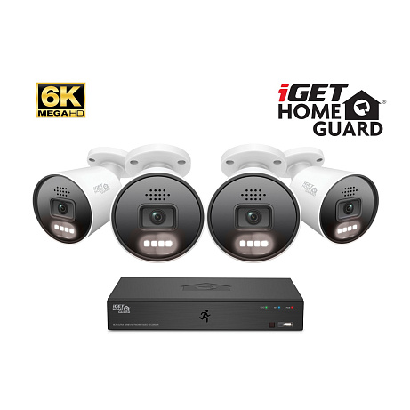 iGET HGNVK88604 - Kamerový MegaHD 6K PoE SMART set, 8CH NVR + 4xIP 6K kamera, zvuk, AI detekce