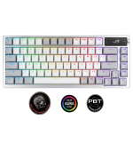 ASUS klávesnice ROG AZOTH Moonlight White, mechanická, Bluetooth, US, bílá