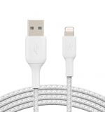 BELKIN kabel oplétaný USB-A - Lightning, 2m, bílý