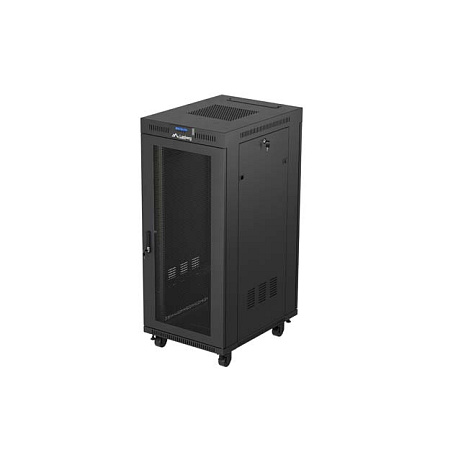 19" VOLNĚ STOJÍCÍ RACKOVÁ SKŘÍŇ 27U/600X800 (FLAT PACK) SE SÍŤOVÝMI DVEŘMI LCD ČERNÁ LANBERG V2
