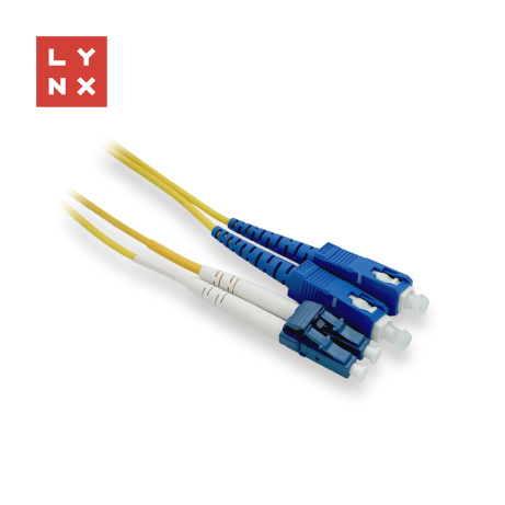 LYNX duplexní patch kabel SM, OS2, LC/SC, 9/125µm, 1m