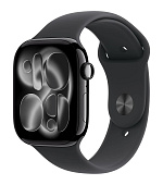 BAZAR - Apple Watch Series 11 GPS 42mm Jet Black Aluminium Case with Black Sport Band - S/M - rozbaleno
