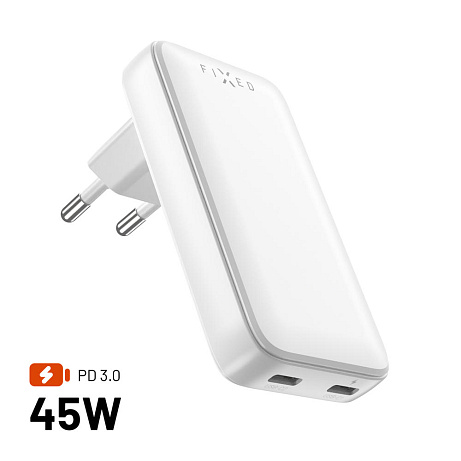 GaN nabíječka FIXED Slim, 45W, PD2.0, 2xUSB -C